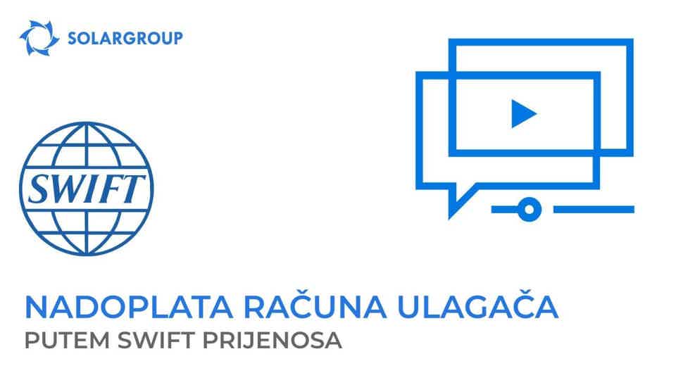 Kako nadoplatiti glavni račun ulagača pomoću SWIFT prijenosa?