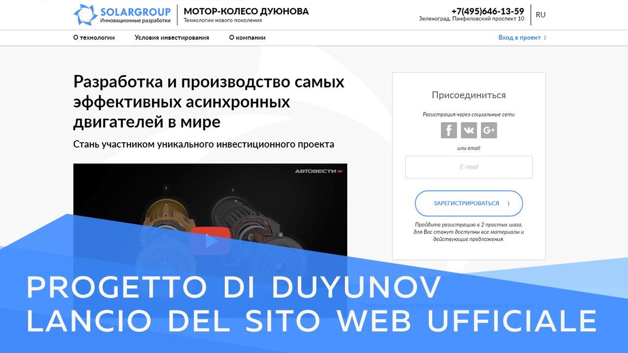 Progetto di Duyunov: lancio ufficiale del sito web!