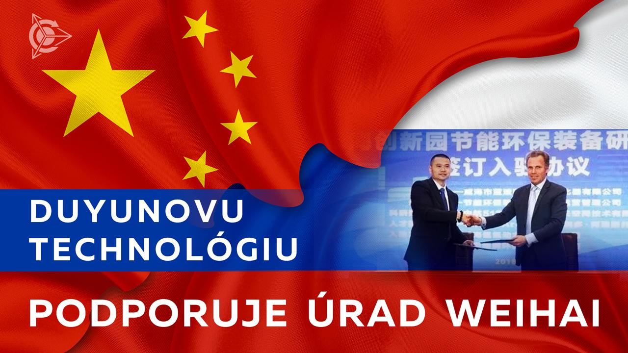 Novinky z Číny: Duyunovovu technológiu podporuje úrad Weihai