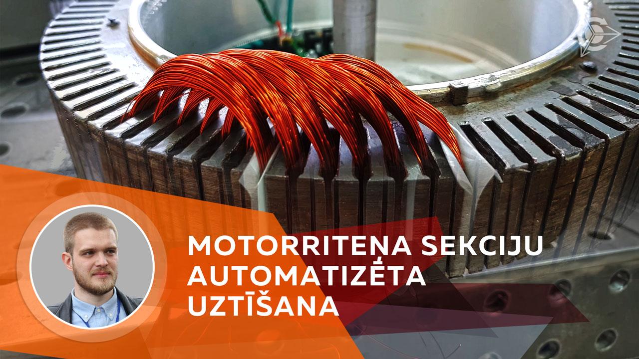 Motorriteņa sekciju automatizēta uztīšana