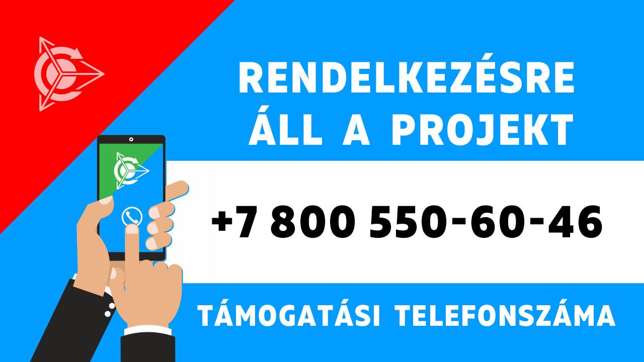 Rendelkezésre áll a projekt támogatási telefonszáma