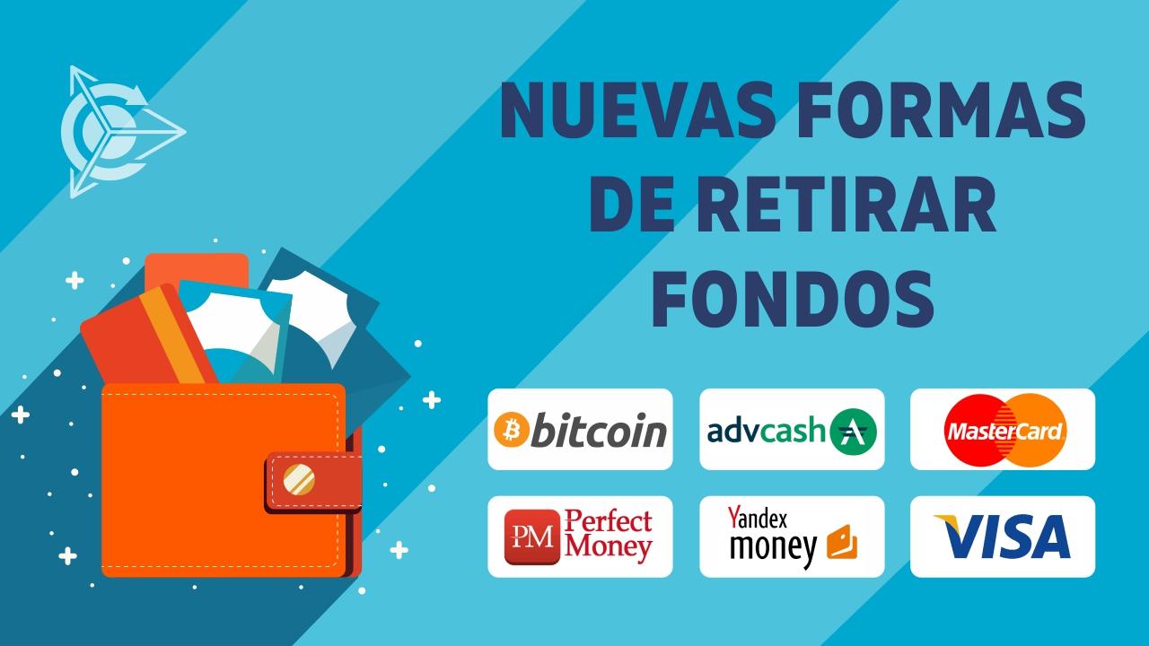 Nuevas formas de retirar fondos están disponibles en la cuenta personal