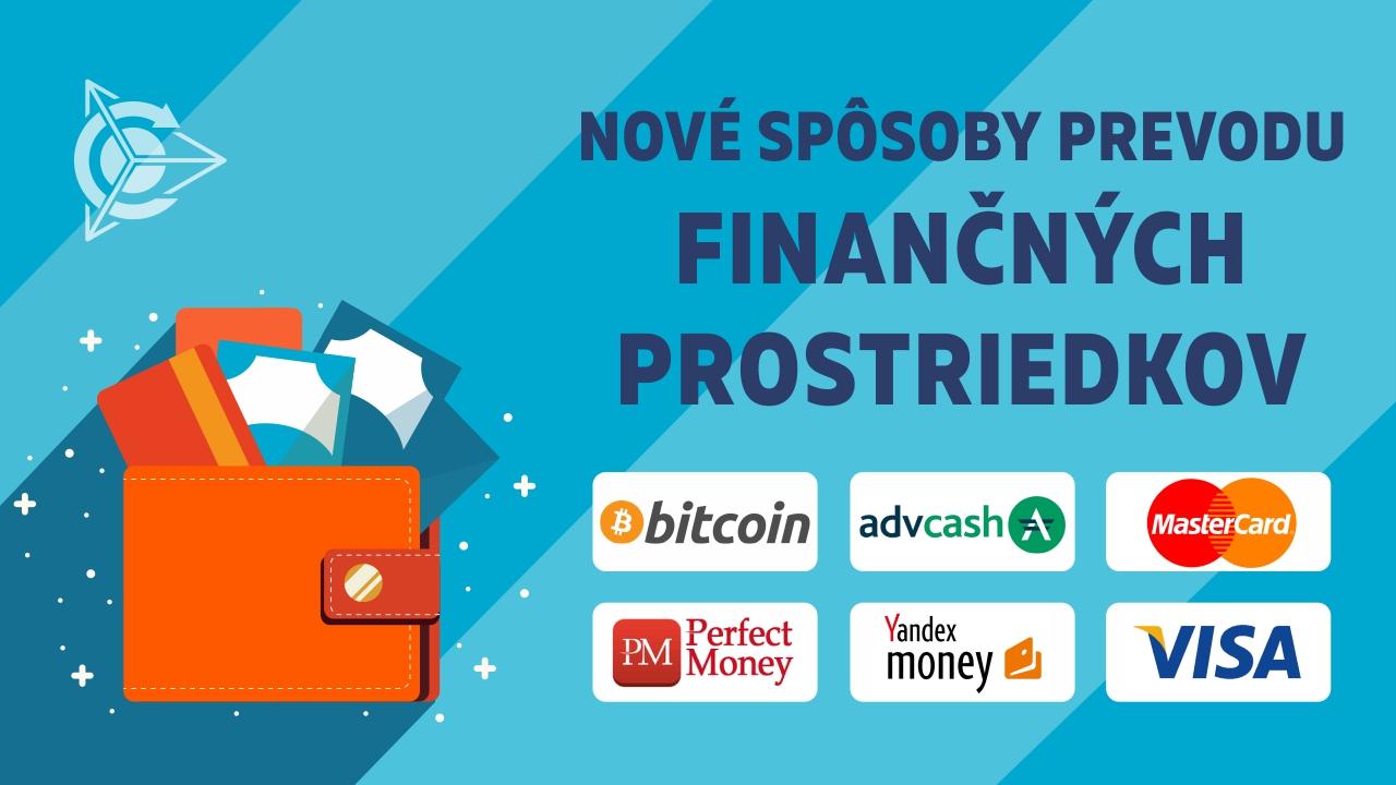 Na osobnom účte sú k dispozícii nové spôsoby prevodu finančných prostriedkov