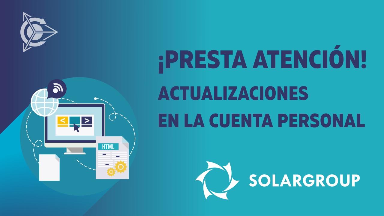 Actualizaciones en la cuenta personal y en el sitio web del proyecto