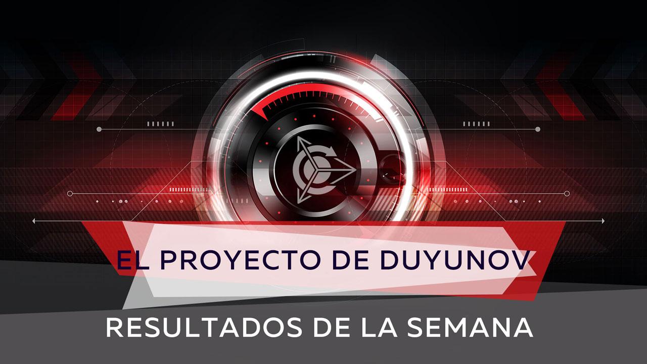 Resultados de la semana en el proyecto de Duyunov