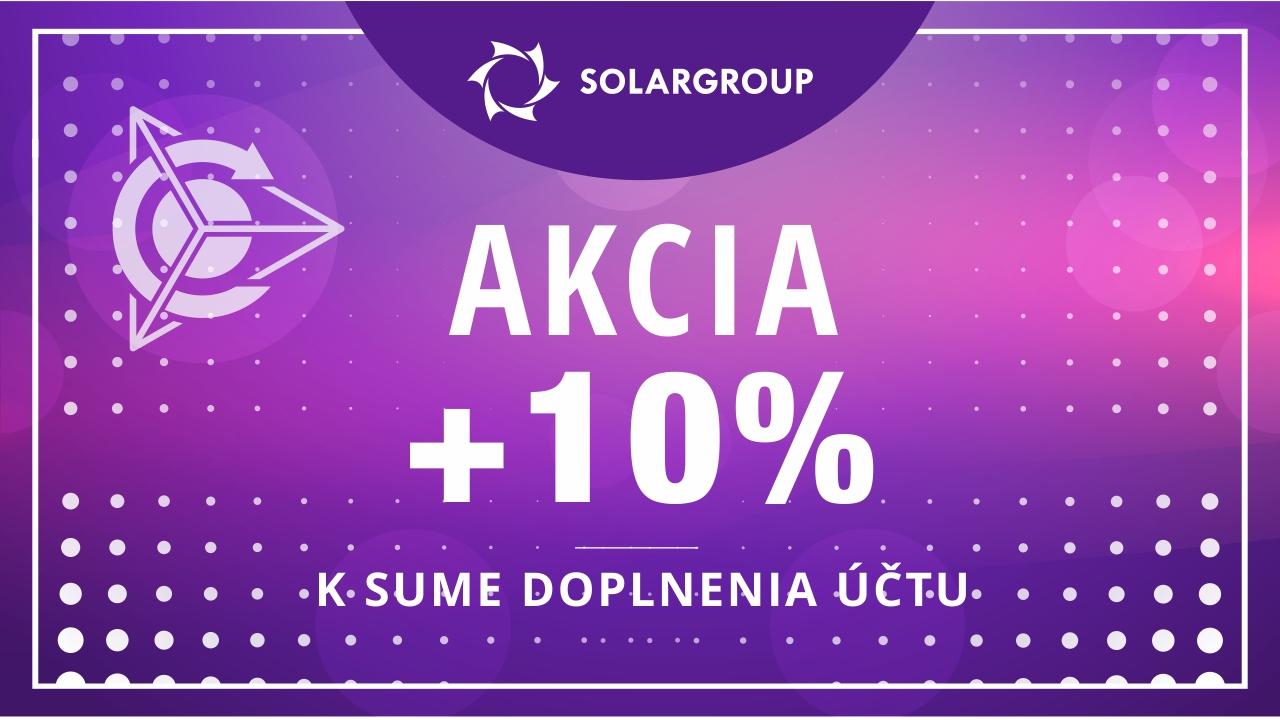 AKCIA +10% na akékoľvek doplnenie bilancie osobného účtu do 1. júna