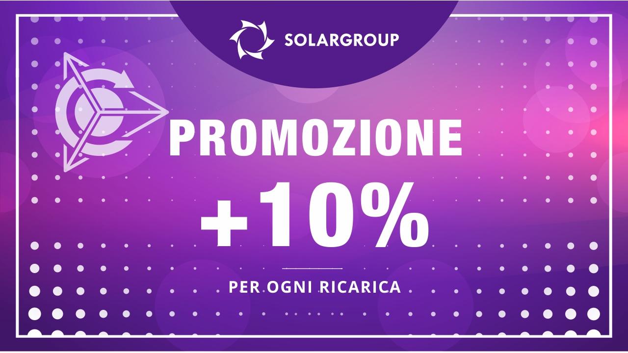 PROMOZIONE +10% per ogni ricarica dell’account personale fino il 1 giugno