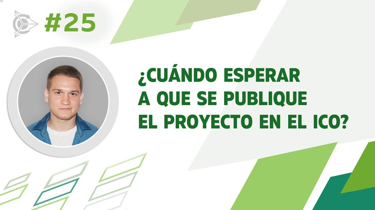 ¿Cuándo esperar a que se publique el proyecto en el ICO?