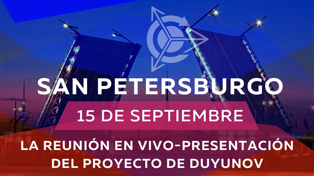 La reunión en vivo-presentación del proyecto de Duyunov en San Petersburgo