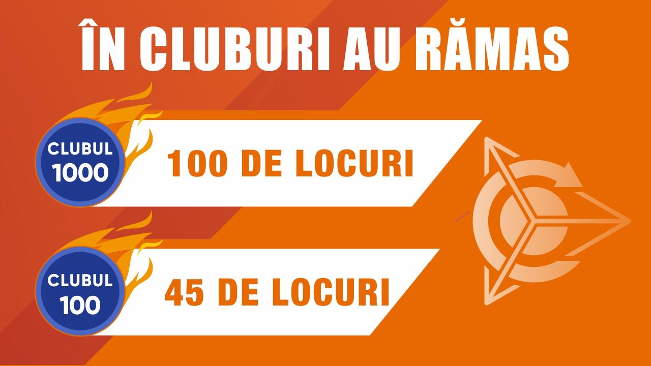 În Clubul-1000 au mai rămas 100 de locuri, în Clubul-100, încă 45 de locuri!