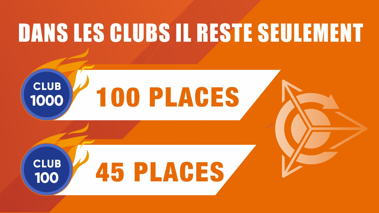 Les 100 dernières places libres sont restées au Club-1000, et les 45 places – au Club-100!