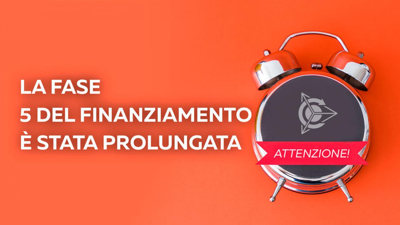 La fase 5 del finanziamento del progetto è stata prolungata fino al 10 ottobre! 