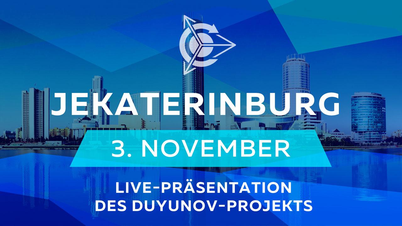 Live-Präsentation des Duyunov-Projekts findet am 3. November in Jekaterinburg statt