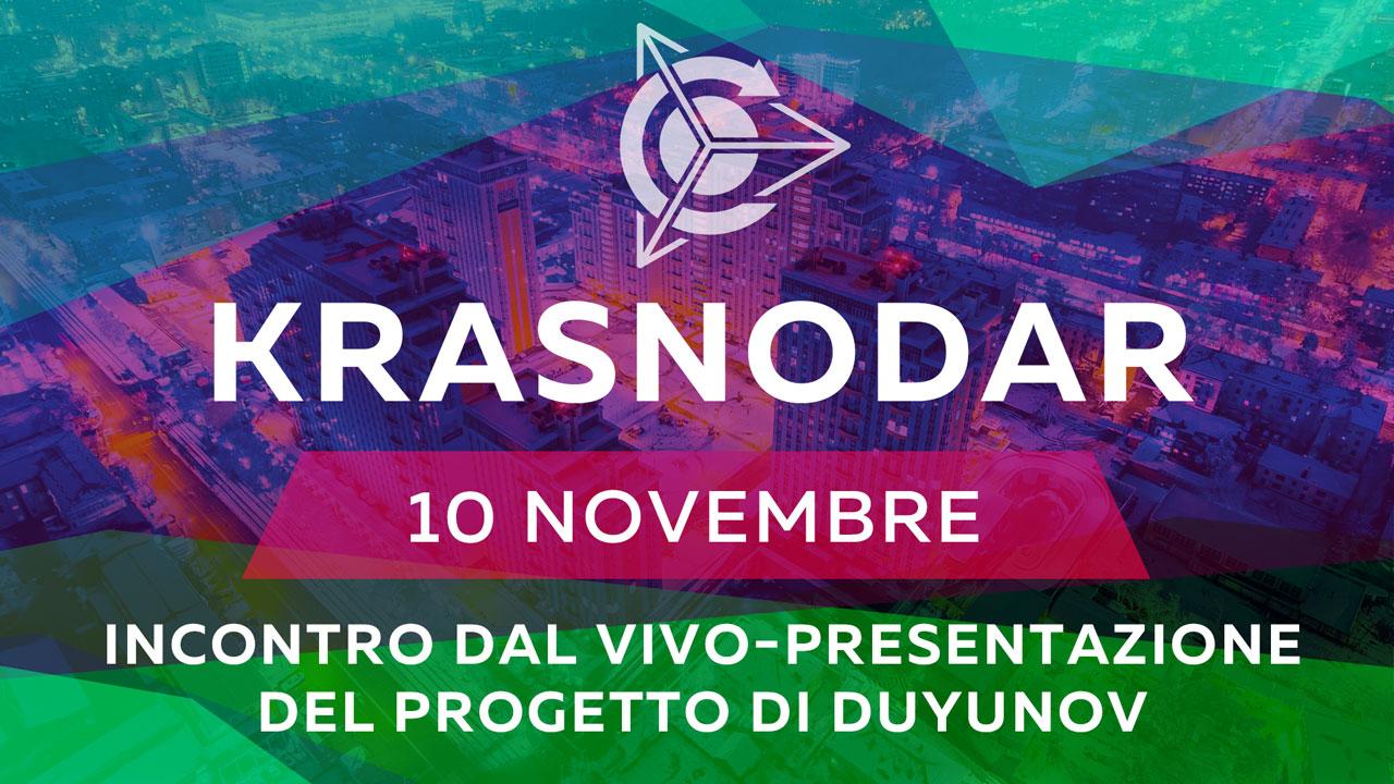 Incontro dal vivo-presentazione del progetto di Duyunov a Krasnodar