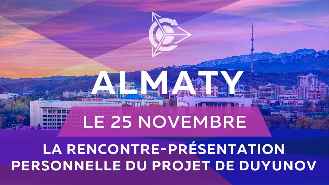 La rencontre-présentation du projet aura lieu à Almaty (Kazakhstan)