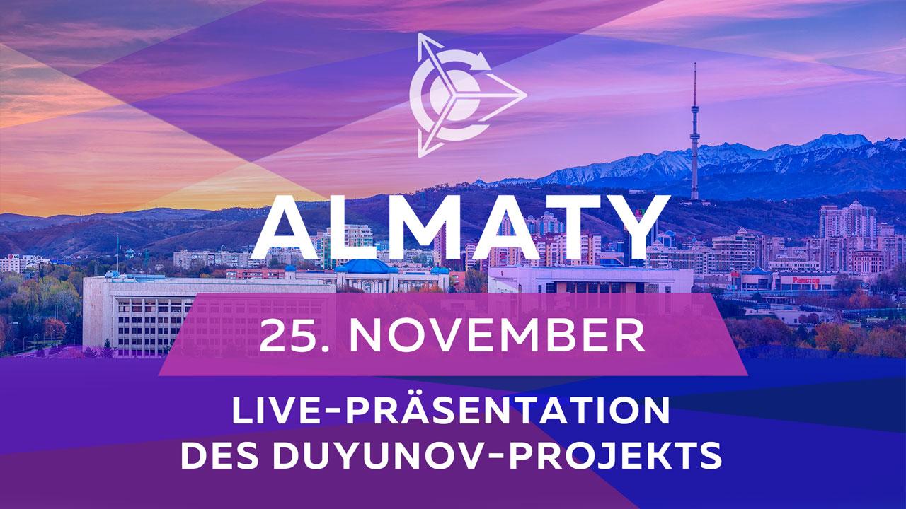 Live-Präsentation des Projekts findet in Almaty (Kasachstan) statt