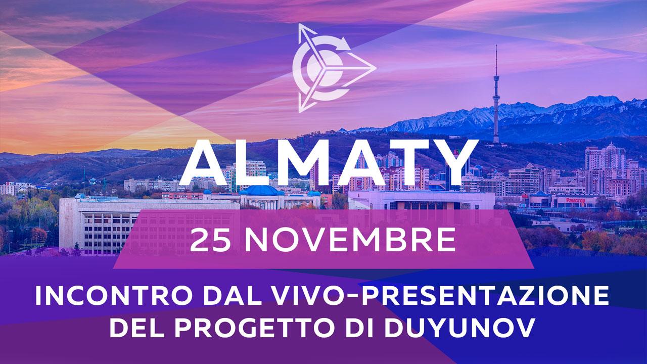 L’incontro-presentazione del progetto si terrà ad Almaty (Kazakistan)