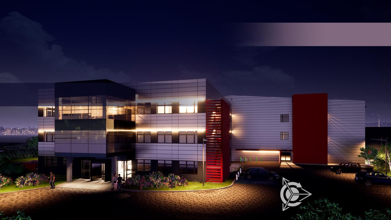 The exterior design of the future engineering centre "SovElMash"