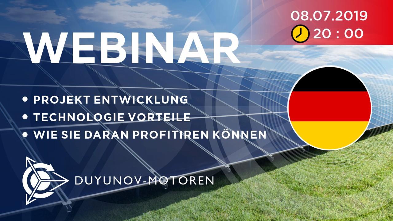 Deutschland. Präsentation vom Duyunov-Projekt: über die Technologie, Investitionen und die Zukunft der Gesellschaft