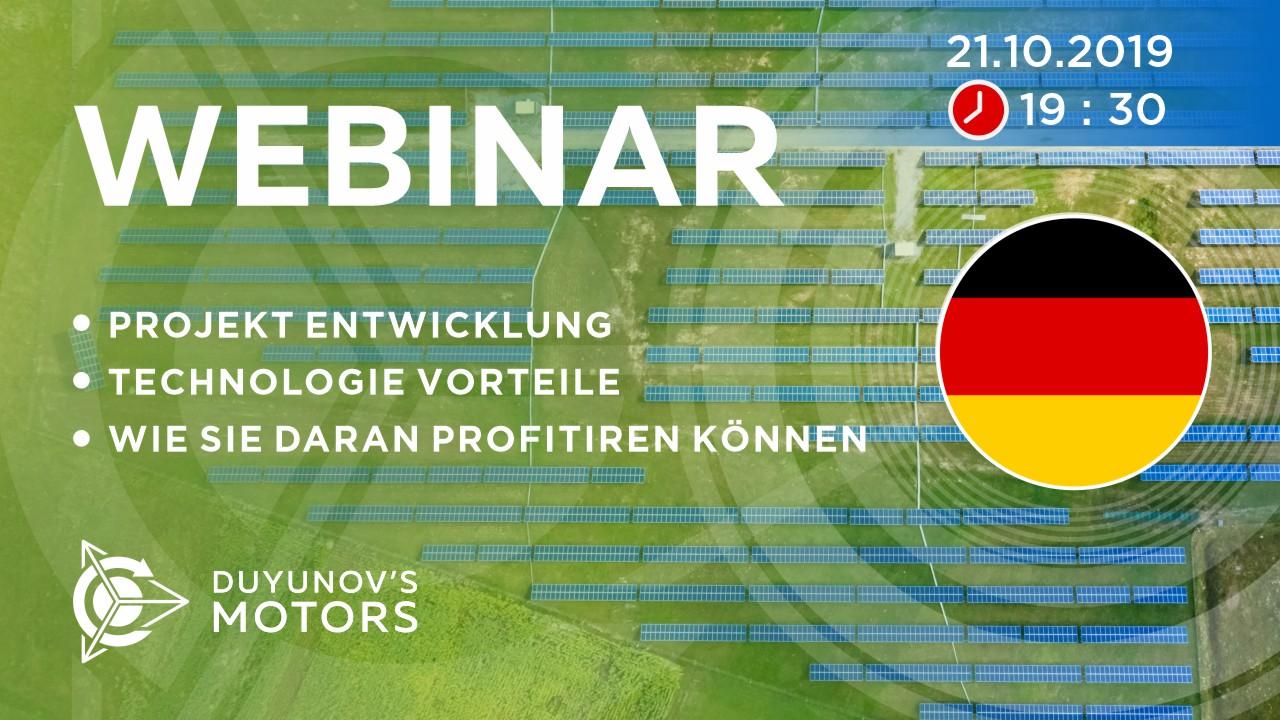 Deutschland. Präsentation vom Duyunov-Projekt: über die Technologie, Investitionen und die Zukunft der Gesellschaft
