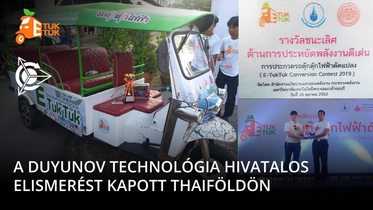 A Duyunov technológia hivatalos elismerést kapott Thaiföldön