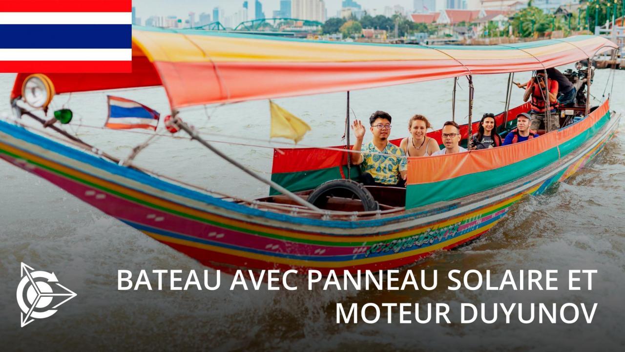 Un autre projet de Viktor Arestov: un bateau avec un panneau solaire et un moteur Duyunov