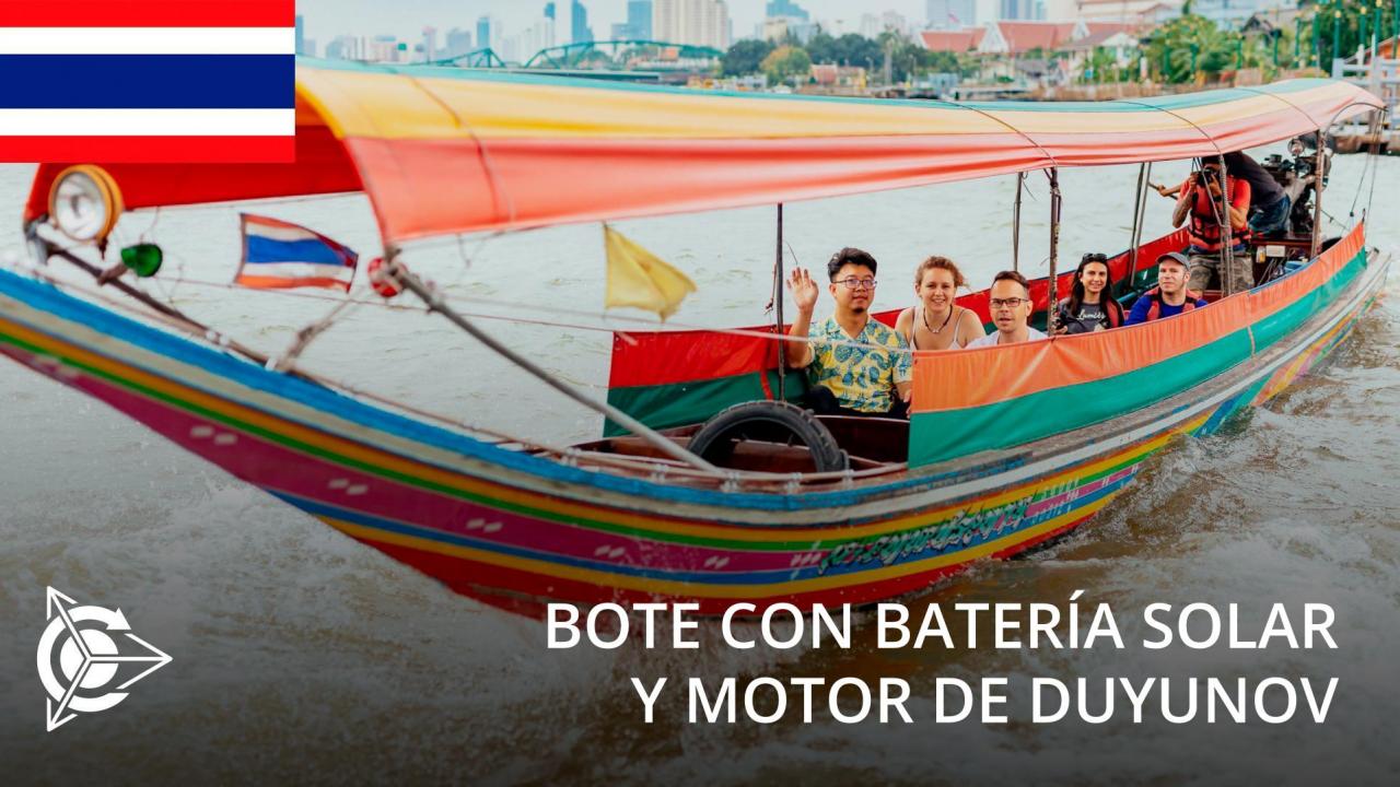 Otro proyecto más de Viktor Arestov: el bote con batería solar y motor de Duyunov