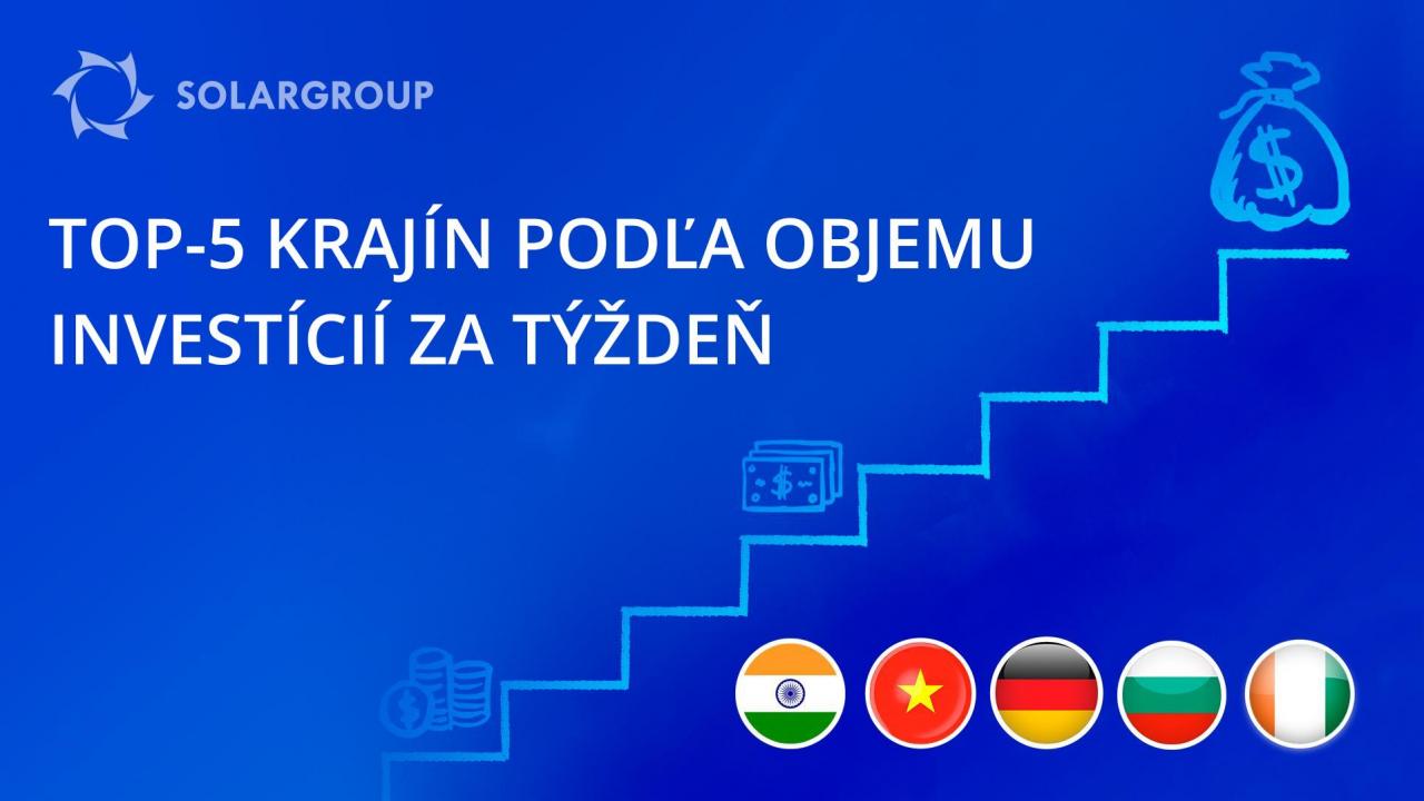 Prvé výsledky súťaže krajín s najväčšími objemami investícií do projektu