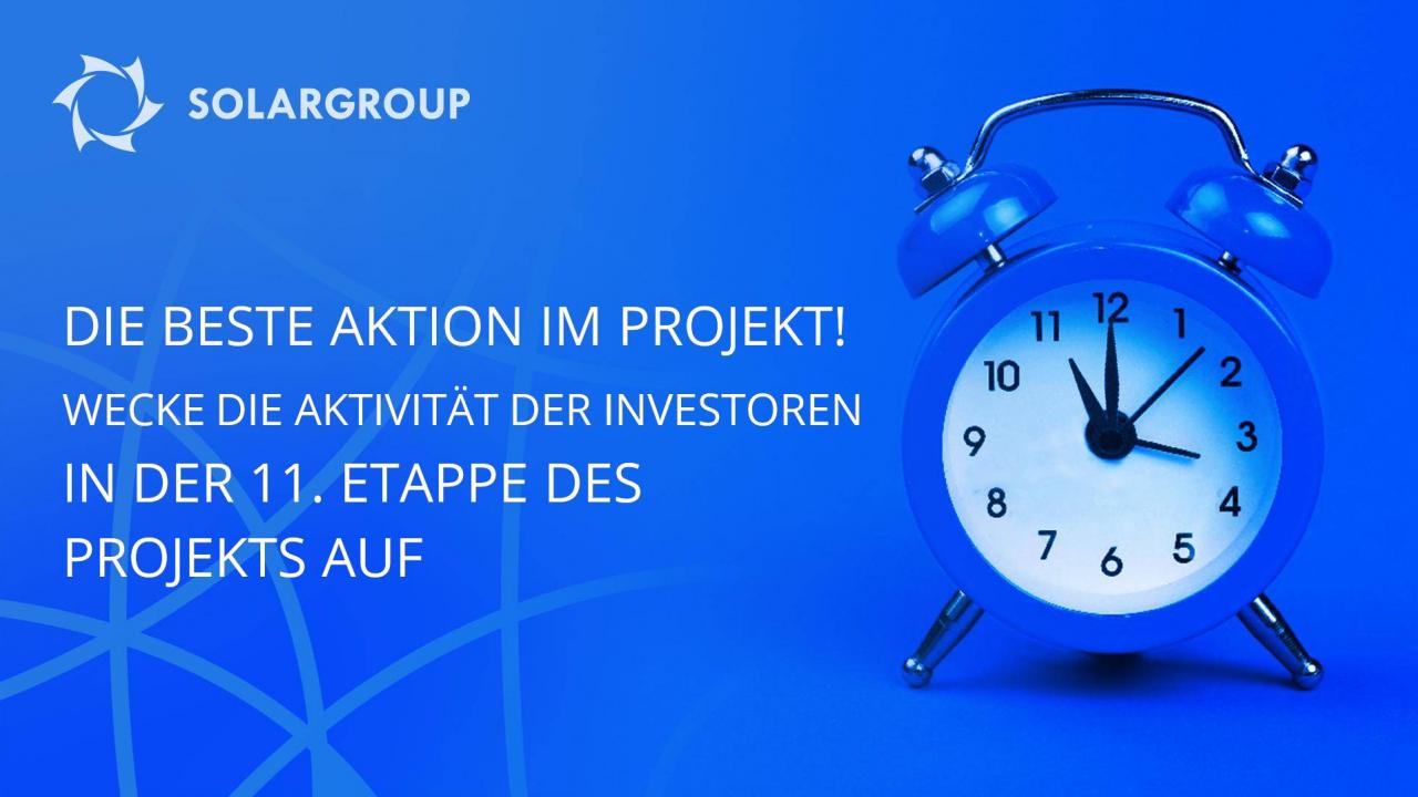 Wecke die Aktivität der Investoren mittels der besten Aktion im Projekt auf