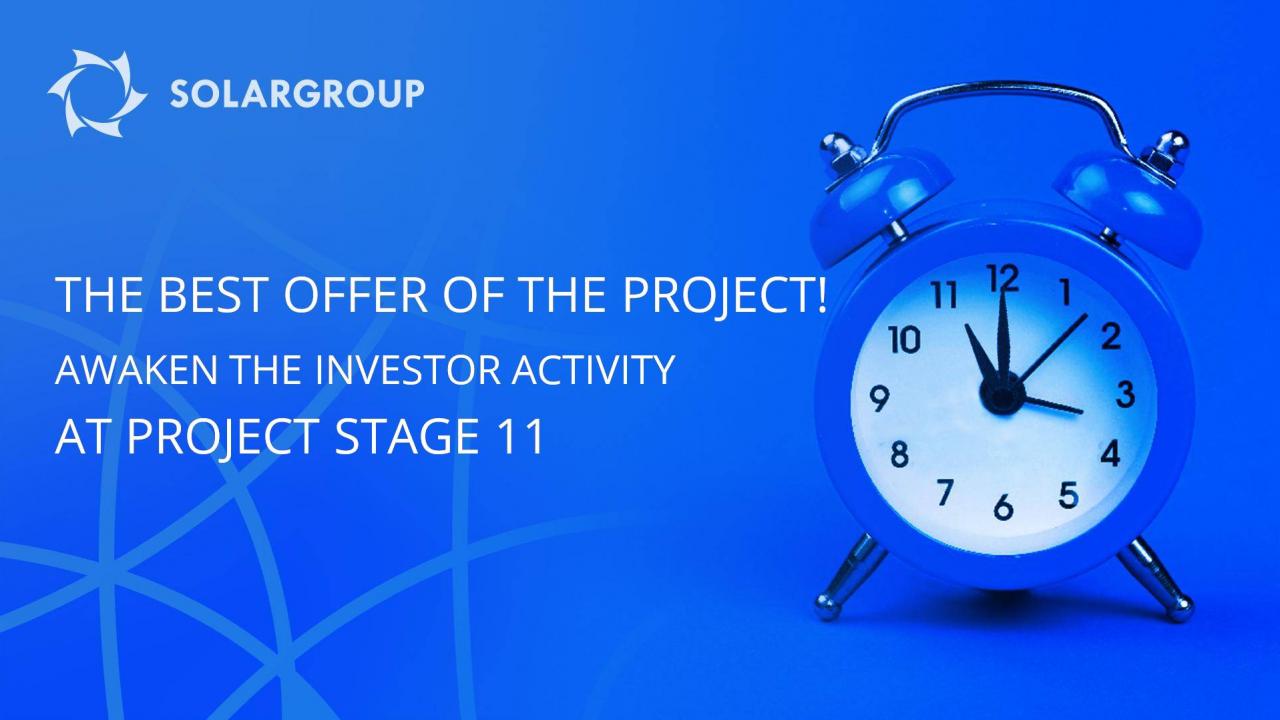 Awaken the investor activity by the best offer of the project