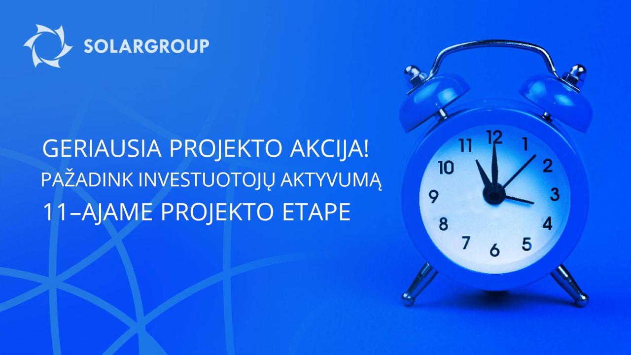 Pažadink investuotojų aktyvumą geriausios projekto akcijos dėka