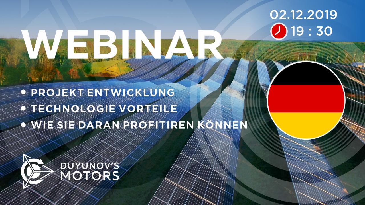 Deutschland. Präsentation vom Duyunov-Projekt: über die Technologie, Investitionen und die Zukunft der Gesellschaft