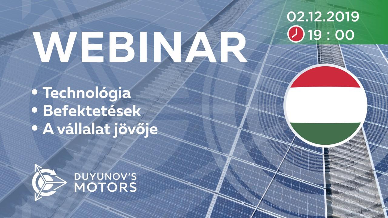 Hungary. A Duyunov projekt bemutatása: a technológiáról, a befektetésekről és a cég jövőjéről