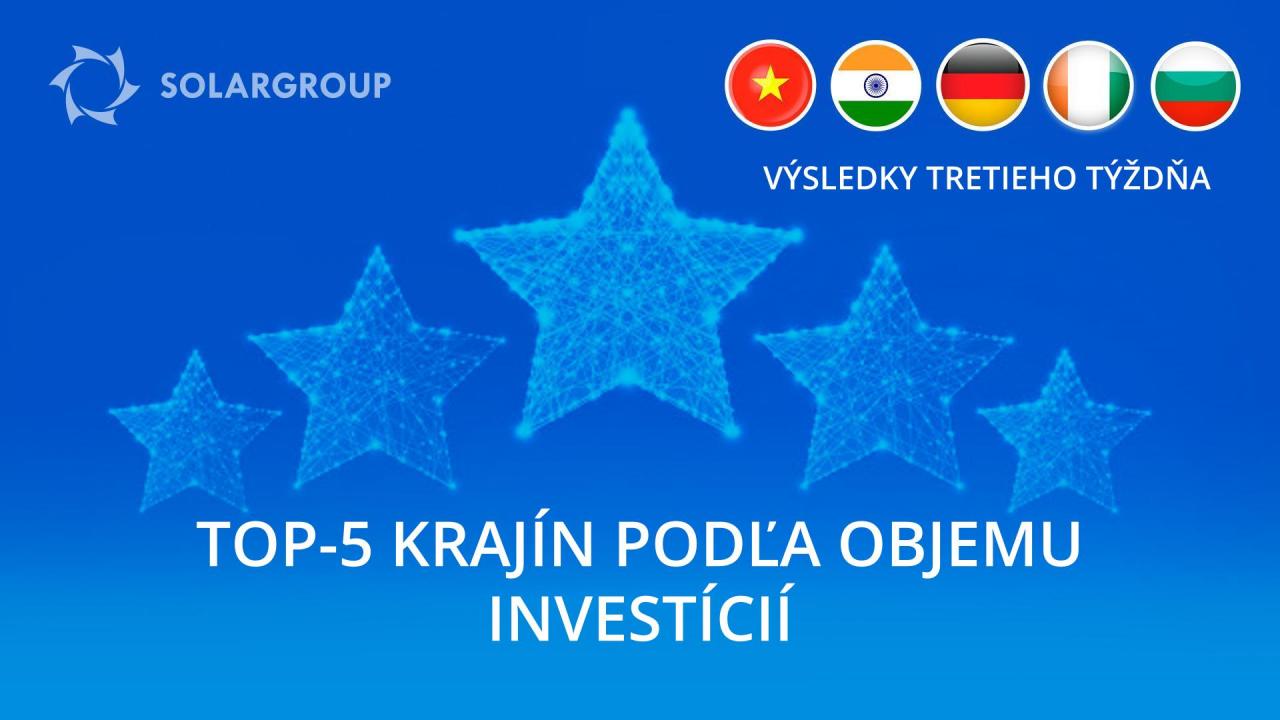 Vietnam — líder v objeme investícií do projektu za týždeň!