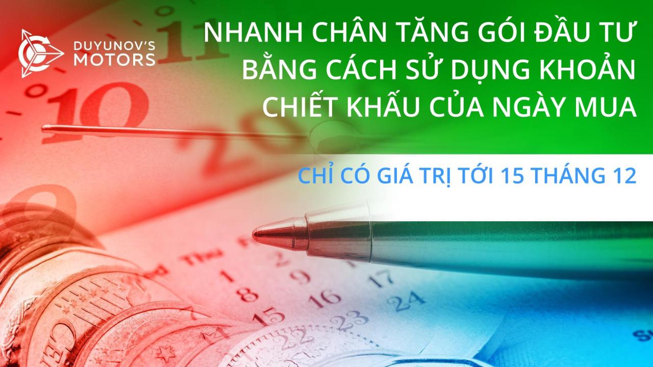 Hãy nhanh chân tăng gói đầu tư đã đóng cho tới ngày 15 tháng 12!