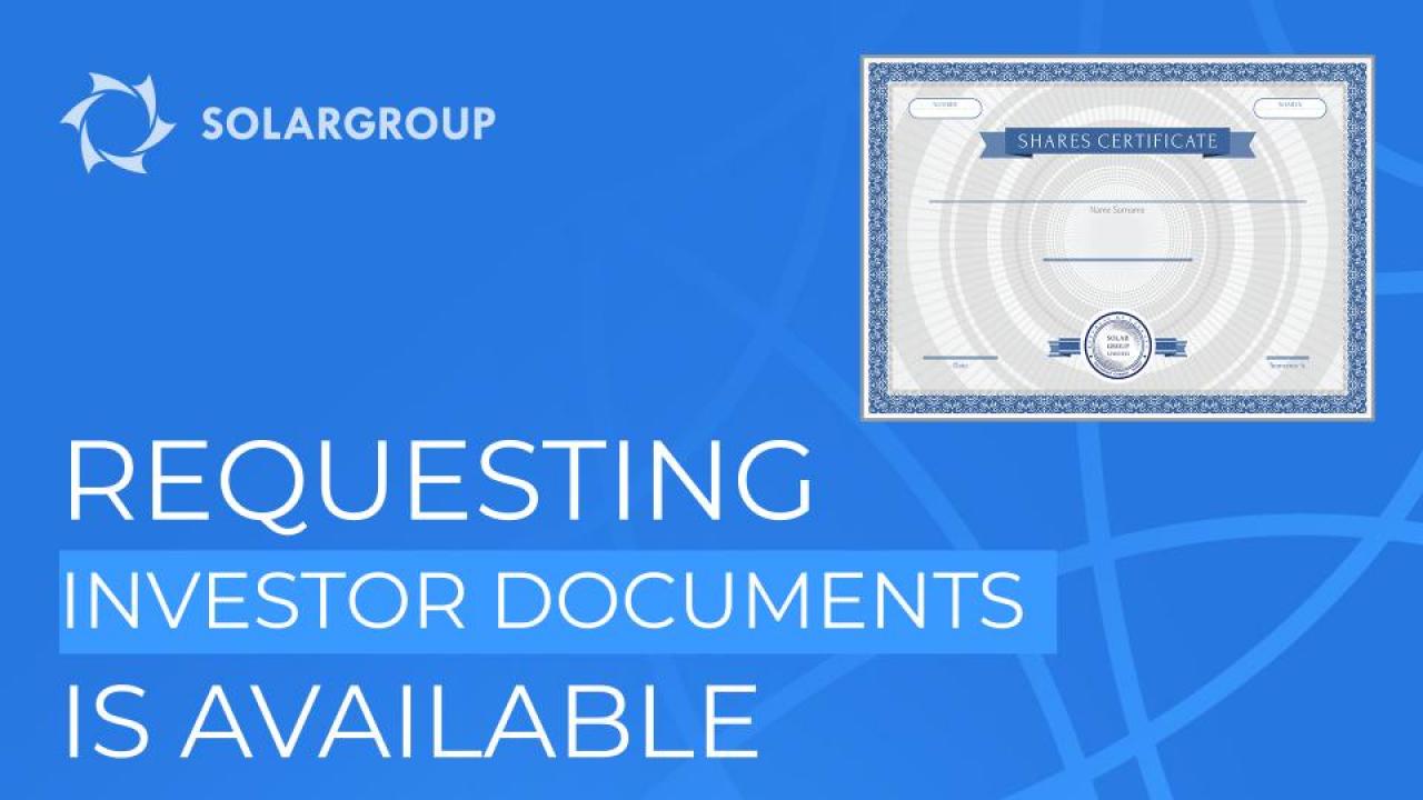 The investor documents are available for request in the back office