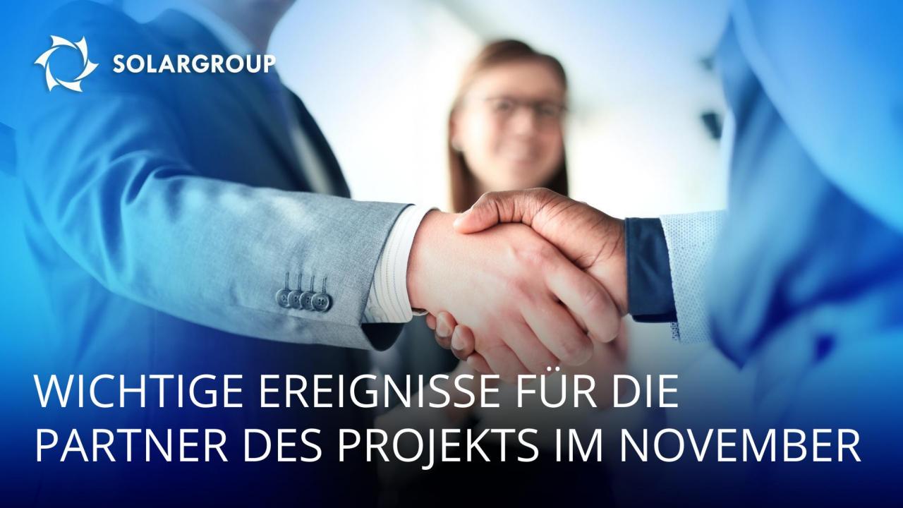 Die wichtigsten Ereignisse für die Partner des Projekts im November