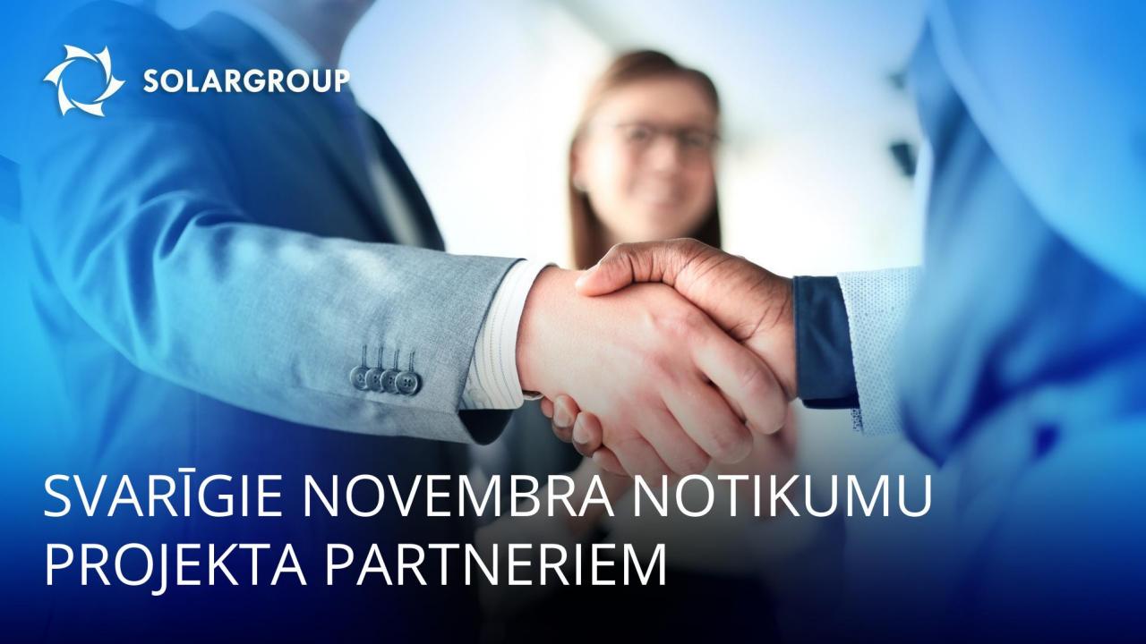 Vissvarīgākie novembra notikumi projekta partneriem