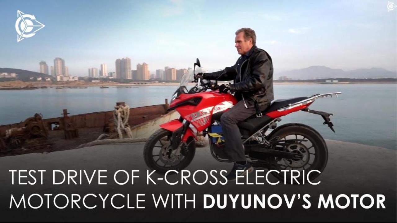 K-Cross electric motorcycle test drive in Weihai