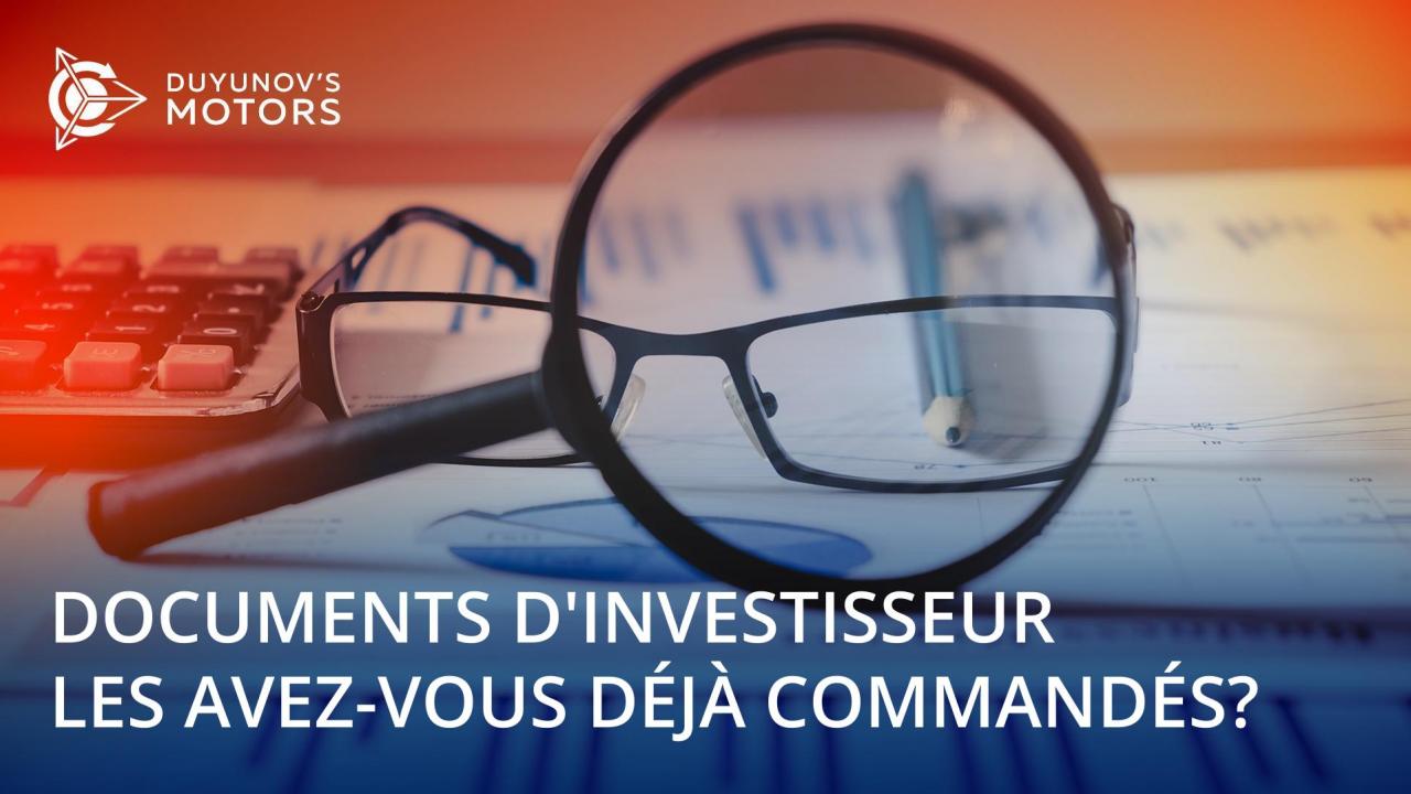 Pourquoi chaque investisseur du projet devrait-il commander des versions imprimées des documents?