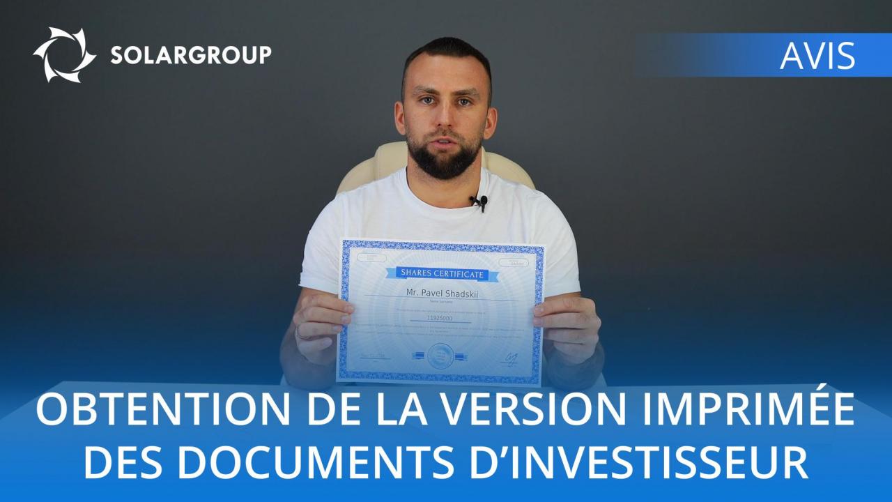 Obtention de la version imprimée des documents d'investisseur /// Avis