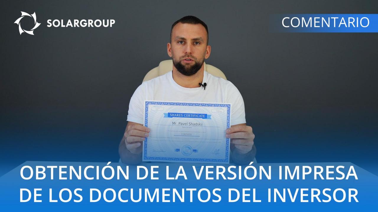 Obtención de la versión impresa de los documentos del inversor /// Comentario