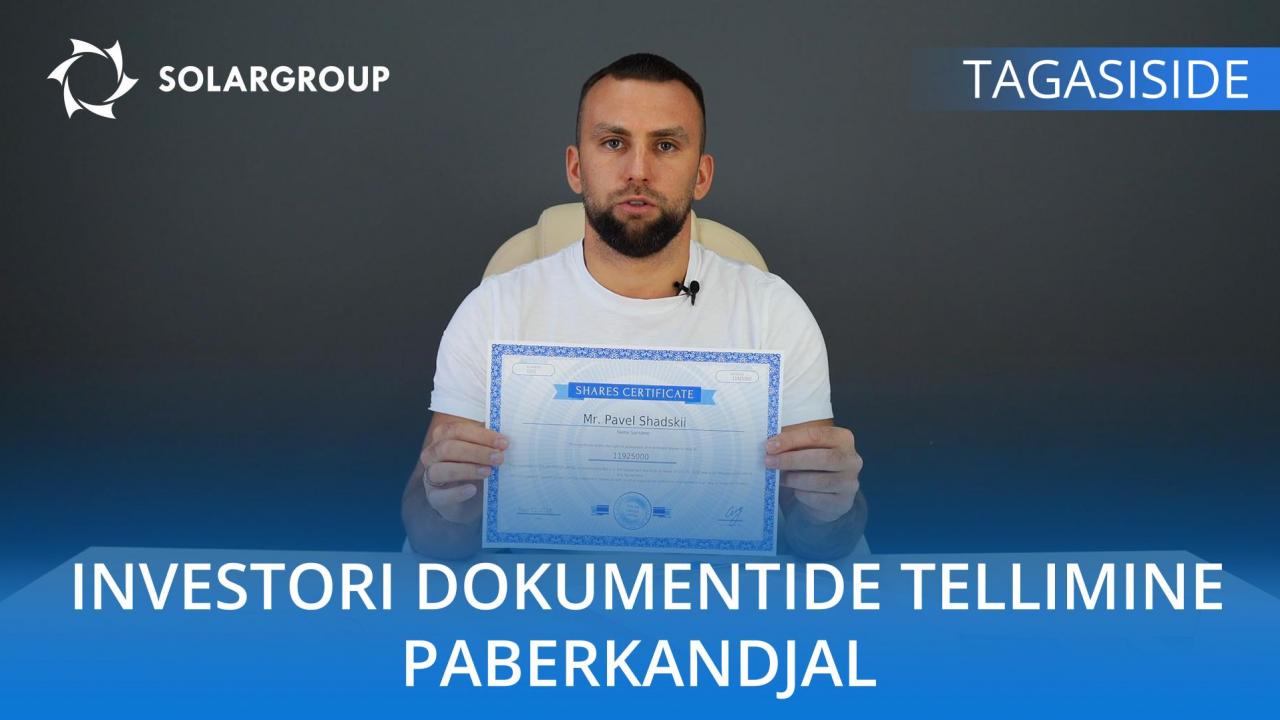 Investori dokumentide tellimine paberkandjal /// Tagasiside