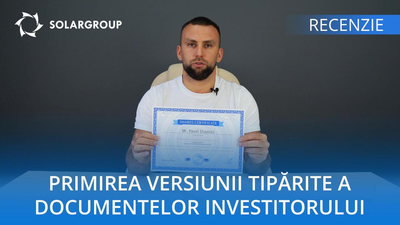 Primirea versiunii tipărite a documentelor investitorului /// Recenzie