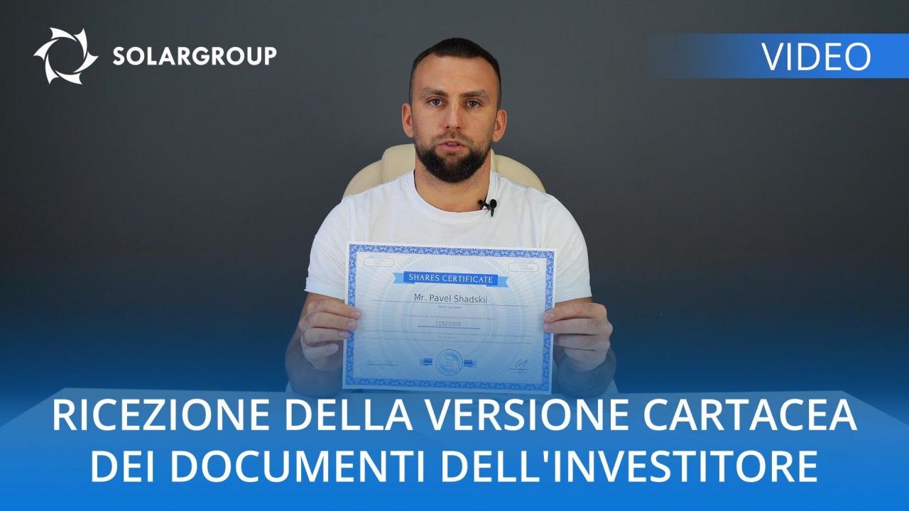 Ricezione della versione cartacea dei documenti dell'investitore /// Video