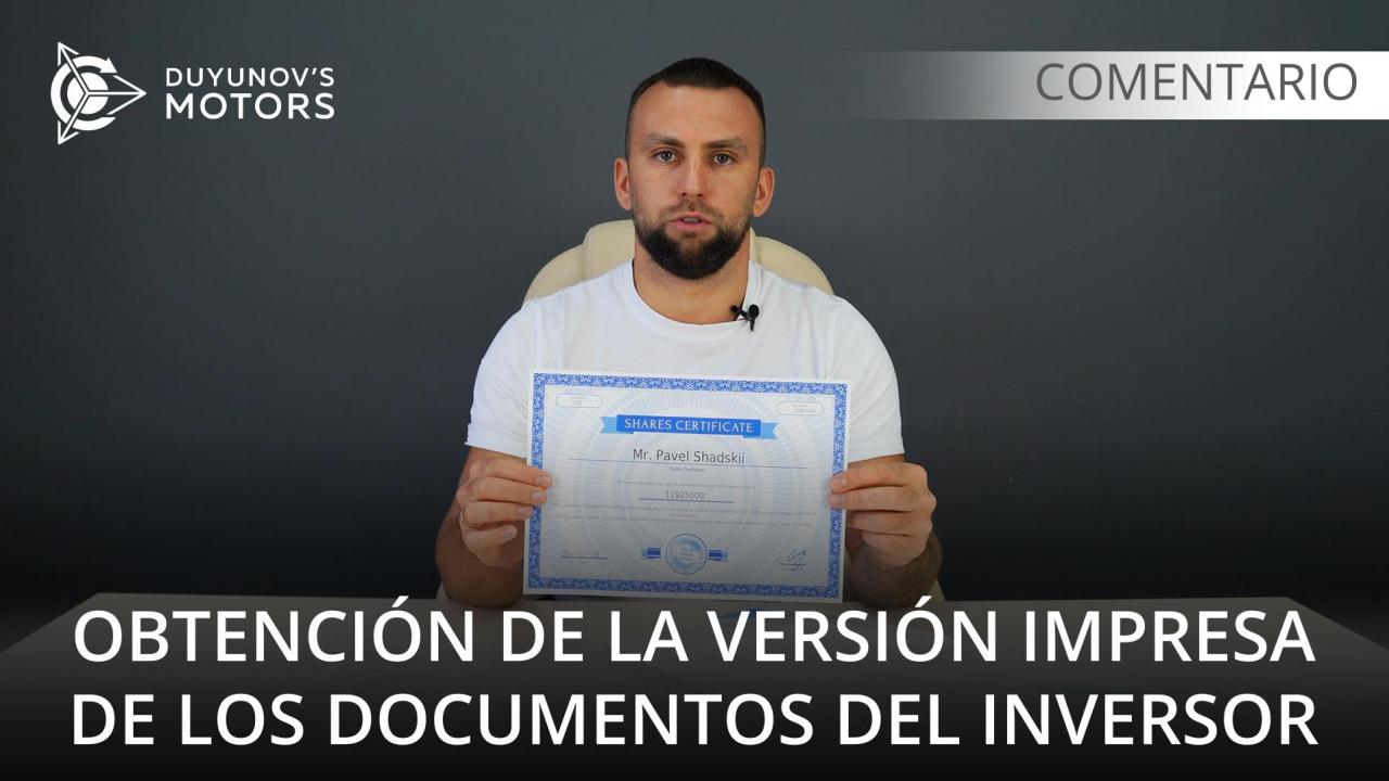 Obtención de la versión impresa de los documentos del inversor /// Comentario