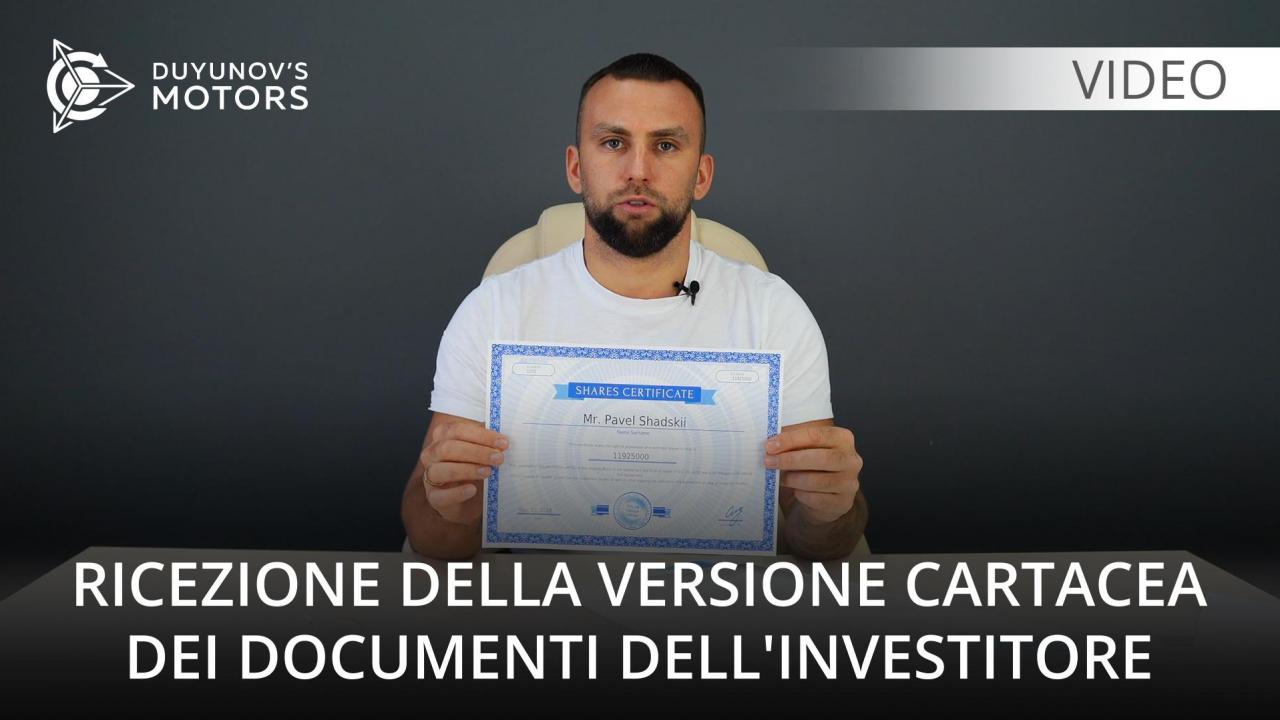 Ricezione della versione cartacea dei documenti dell'investitore /// Video