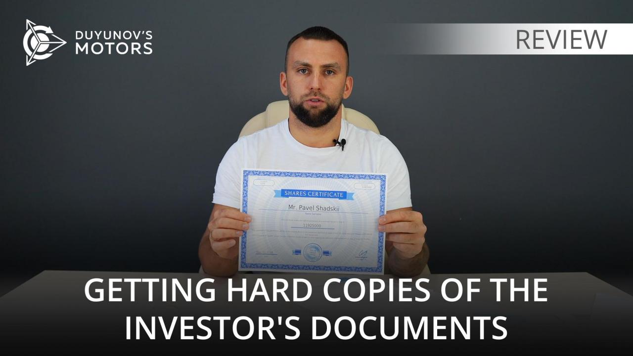 Getting the hard copies of the investor's documents /// Review