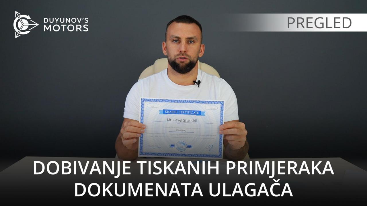 Dobivanje tiskanih primjeraka dokumenata ulagača /// Pregled