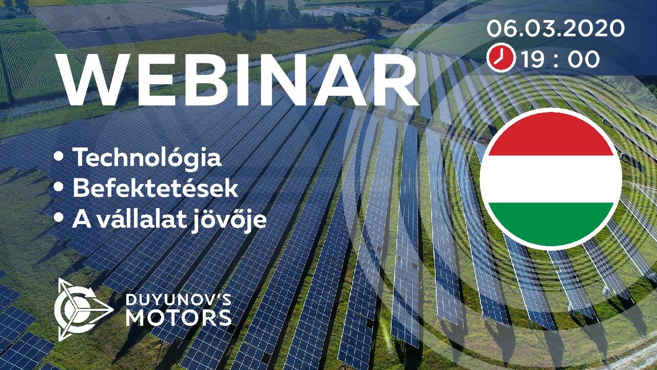 Hungary. A Duyunov projekt bemutatása: a technológiáról, a befektetésekről és a cég jövőjéről